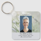 Christian Celebration of Life Snowdrop Flowers Sleutelhanger (Voorkant)