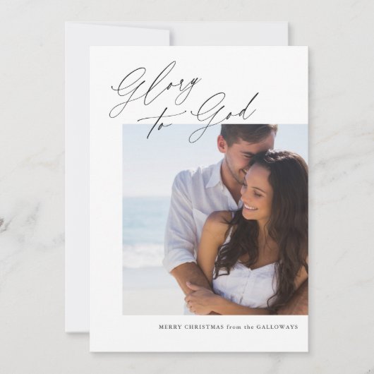 Christian Christmas Calligraphie Carte photo (Devant)