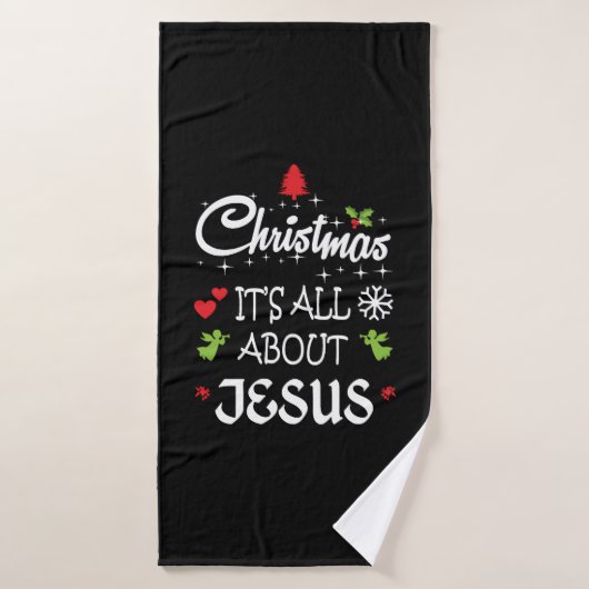 Christian Christmas - It's All About Jesus T-Shirt (Serviette de bain)