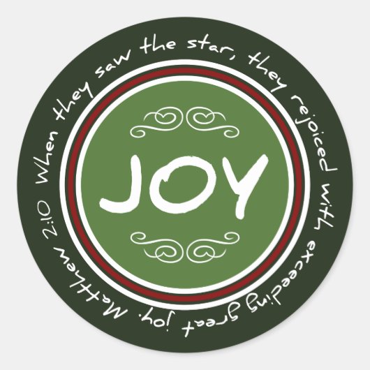 Christian Christmas Joie Bible Verse Stickers (Devant)