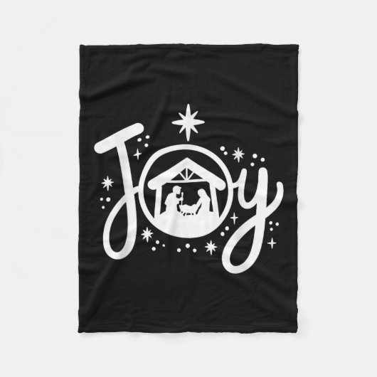 Christian Christmas Joy Jesus Nativity Scene Faith Fleece Deken (Voorkant)