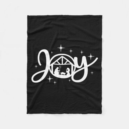 Christian Christmas Joy Jesus Nativity Scene Faith Fleece Deken (Voorkant)