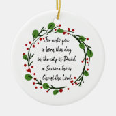 Christian Christmas Scripture Sticker Scripture Keramisch Ornament (Voorkant)