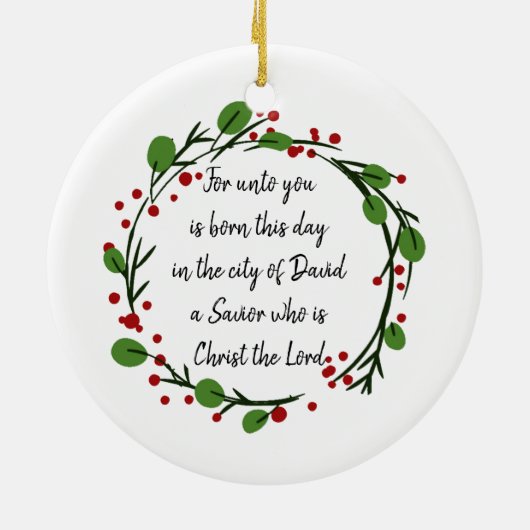 Christian Christmas Scripture Sticker Scripture Keramisch Ornament (Achterkant)