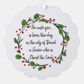 Christian Christmas Scripture Sticker Scripture Ornament Kaart (Achterkant)