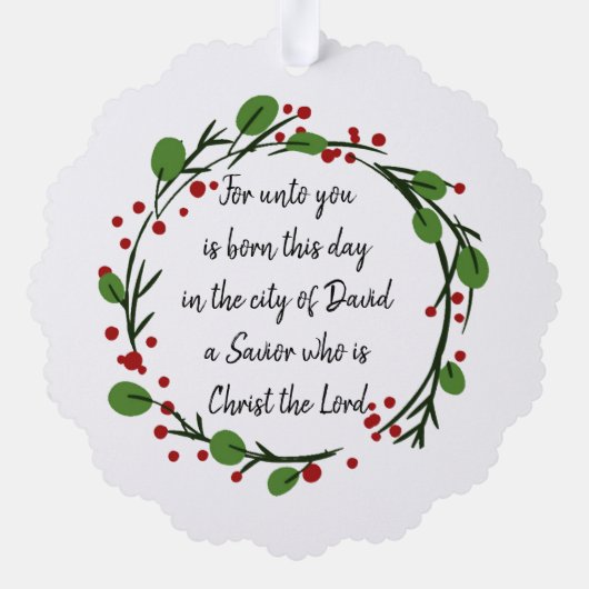 Christian Christmas Scripture Sticker Scripture Ornament Kaart (Achterkant)