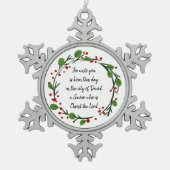 Christian Christmas Scripture Sticker Scripture Tin Sneeuwvlok Ornament (Voorkant)