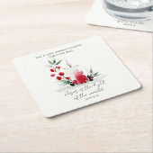 Christian Christmas Scripture Stylish Custom Event Vierkante Kartonnen Onderzetter (Schuin)