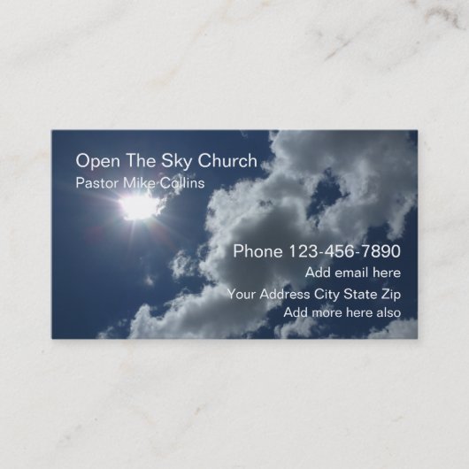 Christian Church Pastor Sky Cartes de visite (Devant)