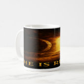 Christian Coffee Mug: He Is Risen Koffiemok (Voorkant links)
