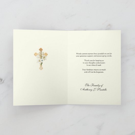 Christian Condolence Merci funéraire (Intérieur)