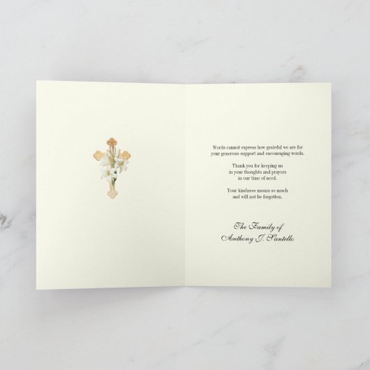 Christian Condolence Merci funéraire (Intérieur)