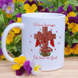 Christian Coquette cross Bible verse Valentines  Koffiemok