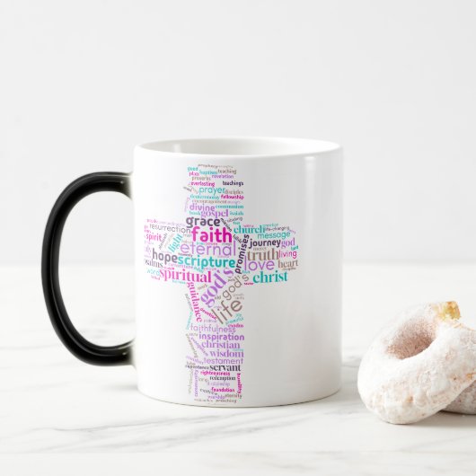 Christian Cross Cloud Art Mug (Avec donut)