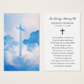 Christian Cross Funeral Memorial Prayer Cards (Devant & derrière)