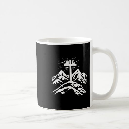 Christian Cross Mountains Religious  Koffiemok (Rechts)