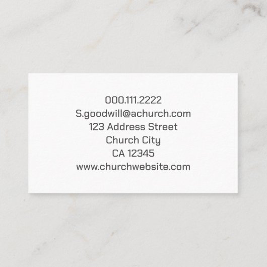 Christian Cross Pasteur Cartes de visite (Dos)