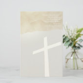 Christian Cross Stationery On Grey Briefpapier (Staand voorkant)