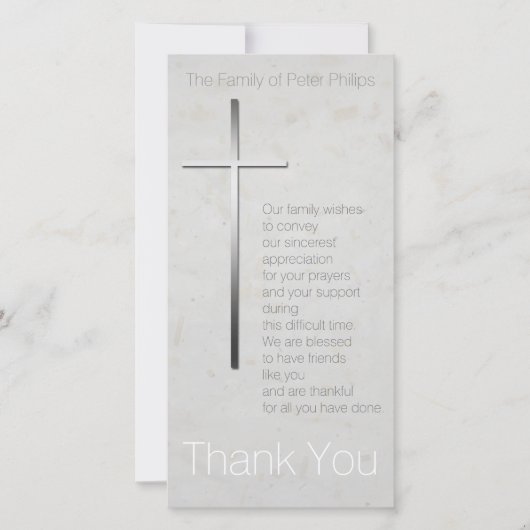 Christian Cross Sympathy Merci correspondant Timbr (Devant)