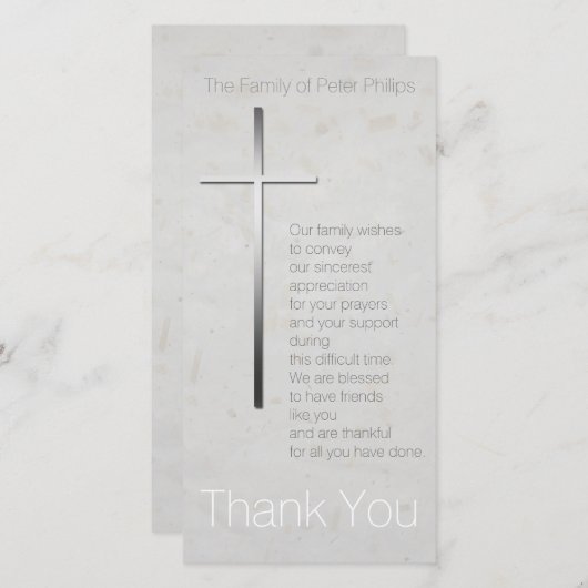 Christian Cross Sympathy Merci correspondant Timbr (Devant / Derrière)