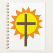 Christian Cross with Yellow Sun and Orange Rays (Devant)