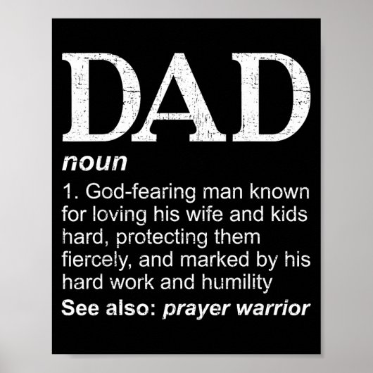 Christian Dad Definition Fathers Day Dad Poster (Voorkant)