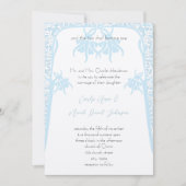 Christian Dusty Blue Flower Wedding Invitations (Devant)