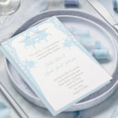 Christian Dusty Blue Flower Wedding Invitations