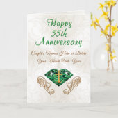 Christian Emerald 55e anniversaire Mariage Cartes (Fleur jaune)