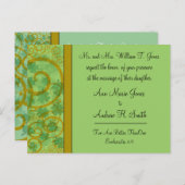 Christian Faire-part de mariage bleu vert (Devant / Derrière)