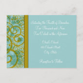 Christian Faire-part de mariage bleu vert (Dos)