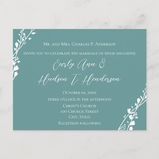 Christian Faire-part de mariage Blue Sherbert (Devant)