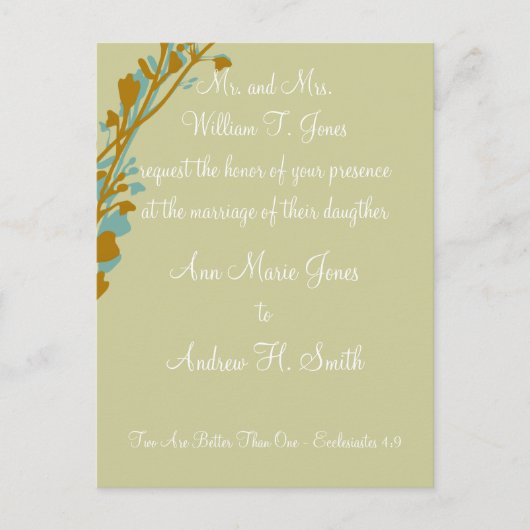 Christian Faire-part de mariage Carmel et Blue (Devant)