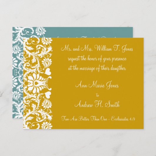 Christian Faire-part de mariage Carmel et Blueberr (Devant / Derrière)