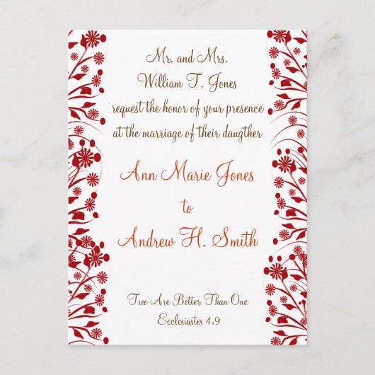 Christian Faire-part de mariage Carmel et Blueberr (Devant)