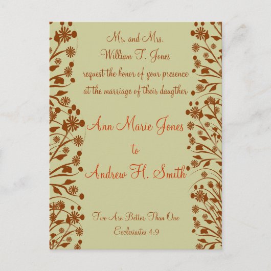 Christian Faire-part de mariage Carmel et Blueberr (Devant)