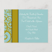 Christian Faire-part de mariage Deep Sea Blue (Dos)