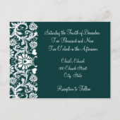 Christian Faire-part de mariage Deep Turquoise (Dos)