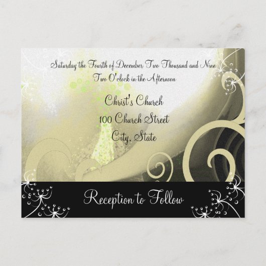 Christian Faire-part de mariage Green Cala Lily (Dos)