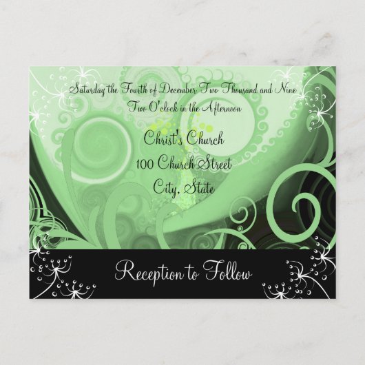 Christian Faire-part de mariage Green Cala Lily (Dos)