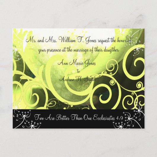 Christian Faire-part de mariage Green Cala Lily (Devant)