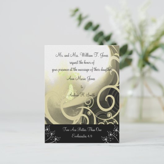 Christian Faire-part de mariage Green Cala Lily (Debout devant)