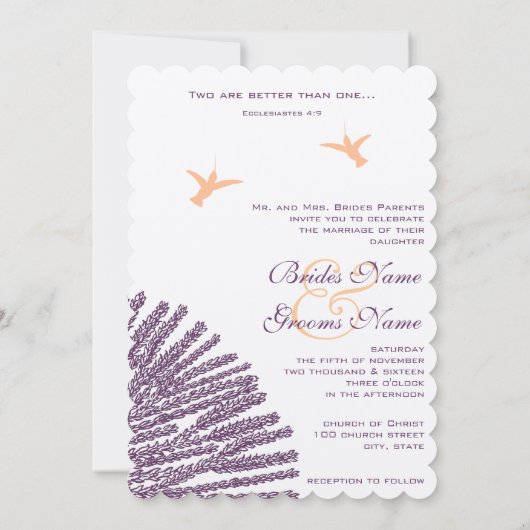 Christian Faire-part de mariage Hummigbird Plum Co (Dos)