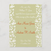 Christian Faire-part de mariage Orange White Taupe (Devant)