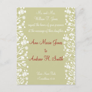 Christian Faire-part de mariage Orange White Taupe