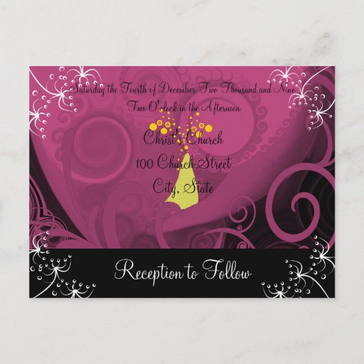 Christian Faire-part de mariage Plum Cala Lily (Dos)