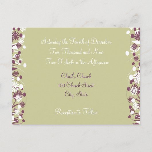 Christian Faire-part de mariage Raisin Blanc Taupe (Dos)