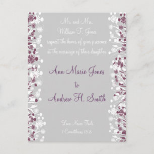 Christian Faire-part de mariage Raisin Blanc Taupe