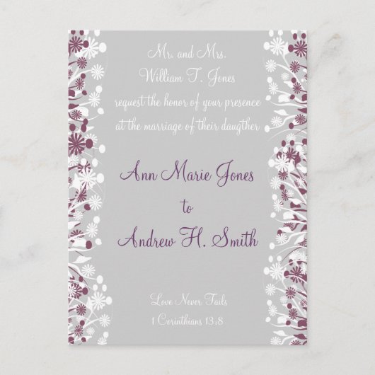 Christian Faire-part de mariage Raisin Blanc Taupe (Devant)