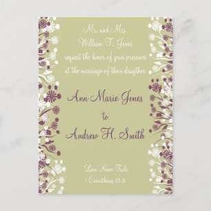 Christian Faire-part de mariage Raisin Blanc Taupe